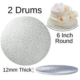 2 Boards - 6" Round Cake Drums - Silver Cake Drum